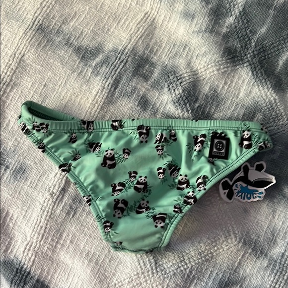 Jolyn Swim water polo sport Panda Print Bikini Bottom - Light Green new - Picture 4 of 5